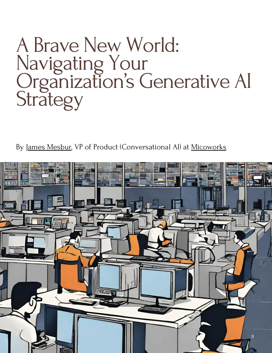 Opening page of 'A Brave New World: Navigating Your Organization's Generative AI Strategy' by James Mesbur