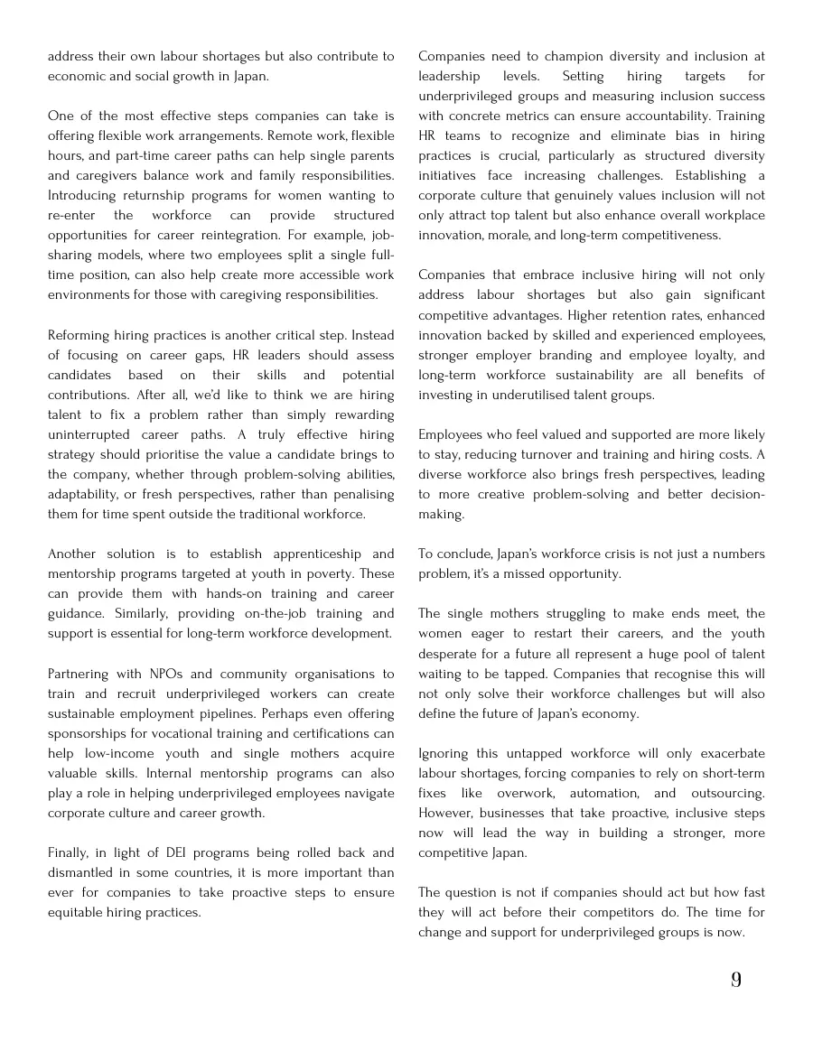 Text page on practical solutions for HR and leadership, ending with the article's conclusion