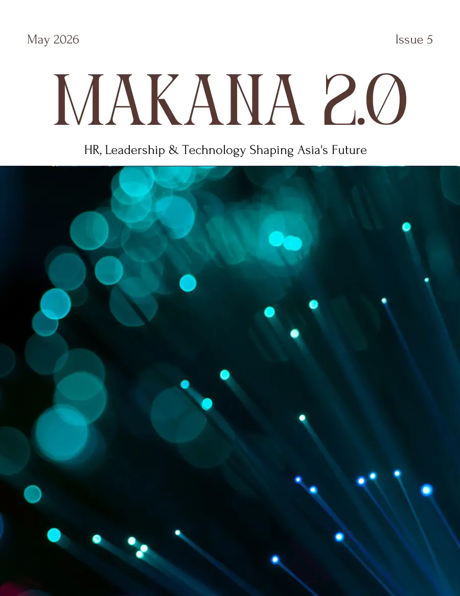 Back cover of Makana 2.0, Issue 5, May 2026, with a dark teal fibre-optic photo